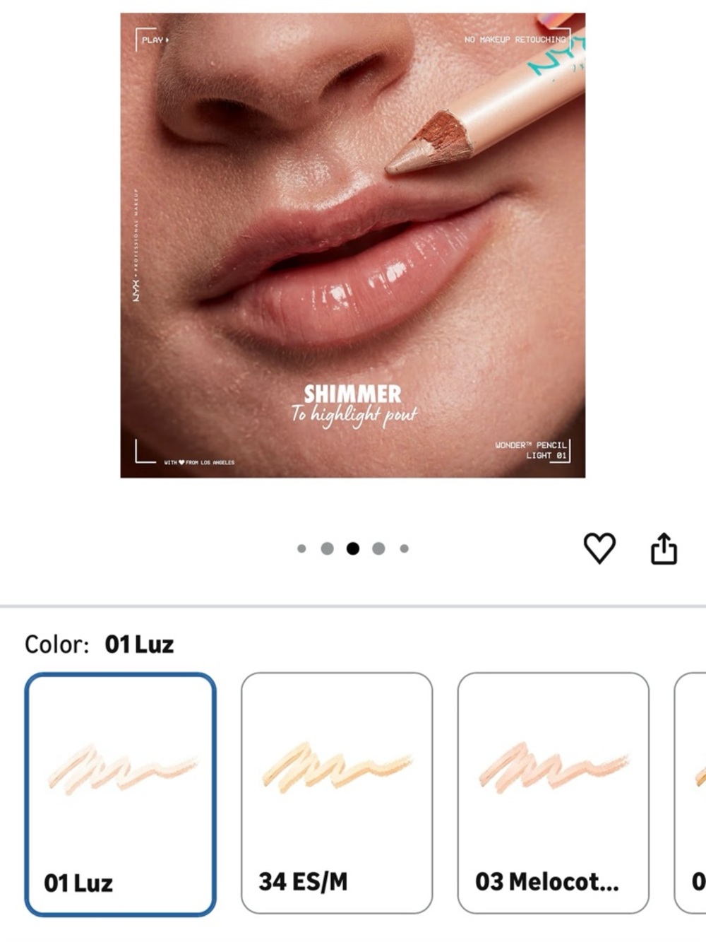 NYX Wonder Pencil Shimmer Lip Liner - Luz Nude Pink 3pcs